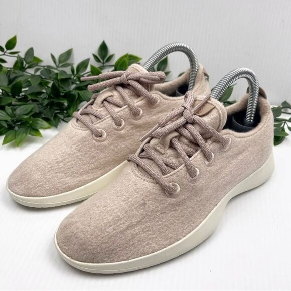 Allbirds Wool Runner Pebble White Sole lace up Running Shoes 7 - Picture 3 of 8